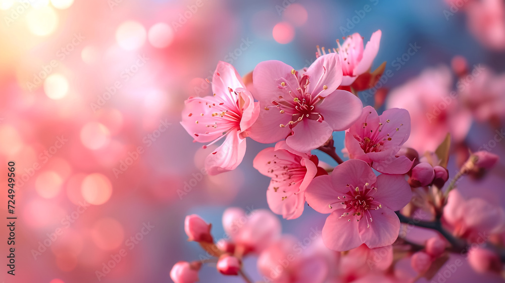 Pink blossom spring tree