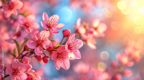 Pink blossom spring tree © Mujahid