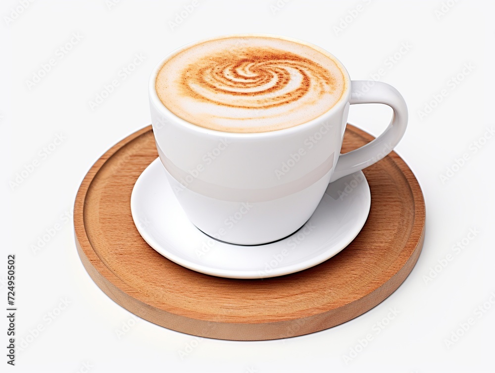 Irresistible cappuccino isolated on white, sparking your design creativity. generative AI