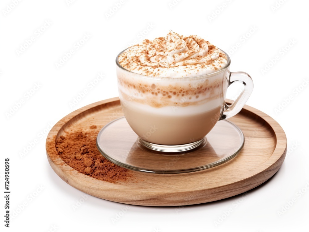 Invigorating cappuccino isolated on white, ideal for your design journey. generative AI