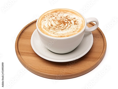 Rich cappuccino isolated on white, perfect for your design work. generative AI
