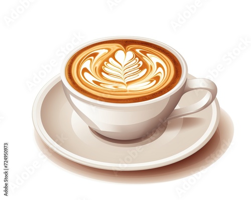 Frothy cappuccino isolated on white background for your design needs. generative AI