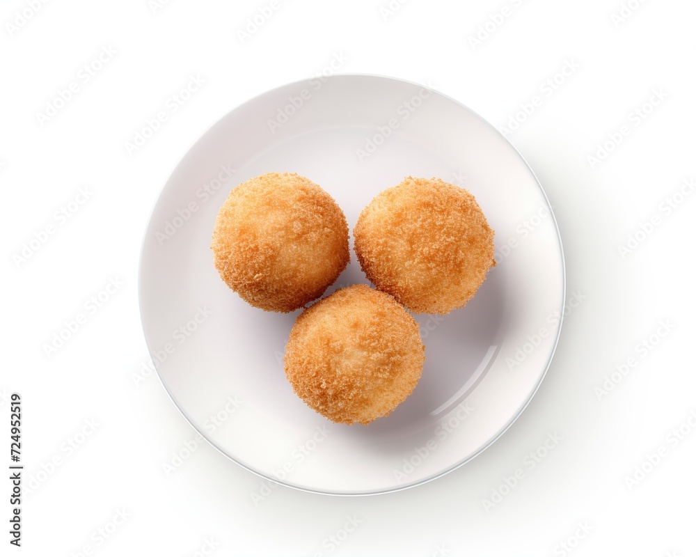 traditional brazilian beef croquettes on isolated white background for creative design. generative AI