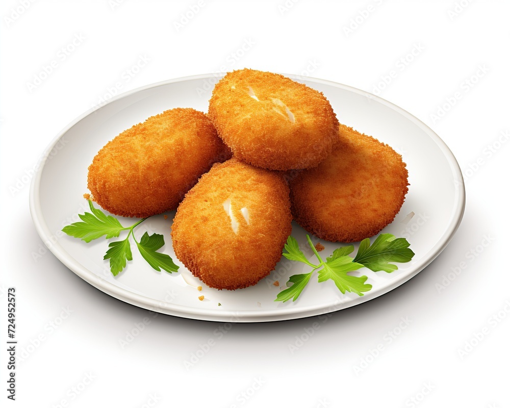 savory beef croquettes in brazil on isolated white, perfect for your design projects. generative AI