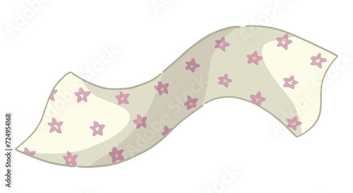 Doodle of light scarf. Clip art of spring accessory. Cartoon vector illustration clipart isolated on white.