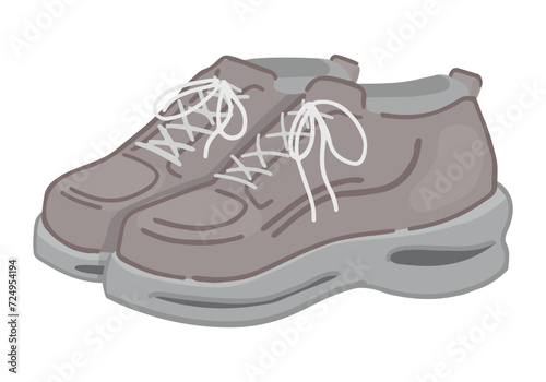 Doodle of sports shoes. Clip art of sneakers footwear. Cartoon vector illustration clipart isolated on white.