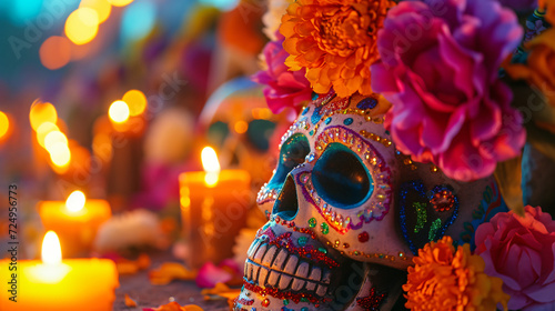 A colorful Mexican Day of the Dead Da de Muertos