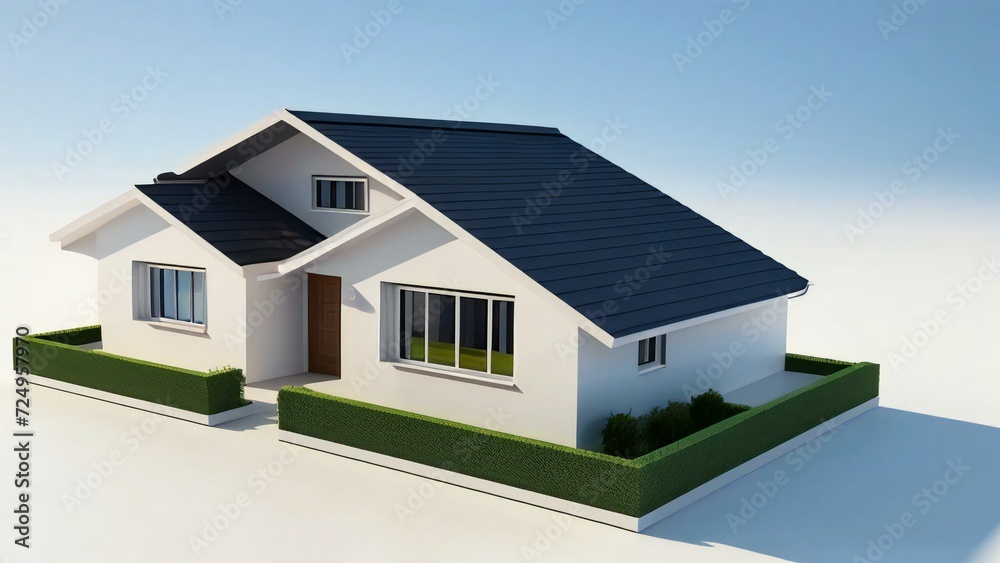 3d house model rendering on white background, Clean and precise 3D illustration modern cozy house. Concept for real estate or property. 3d house model rendering on white background, Clean and precise 3D illustration modern cozy house. Concept for real estate or property.