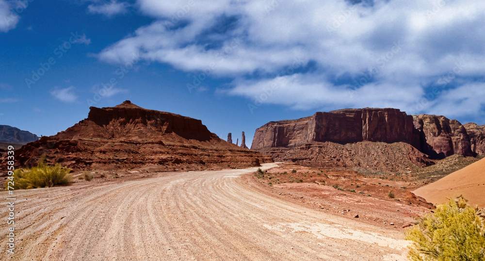 The iconic Monument Valley, Arizona, one of the symbols of the USA and the old and wild West, now a Navajo Indian reserve