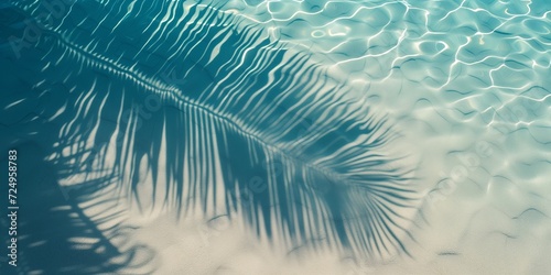 water surface with tropical leaf shadow © xartproduction