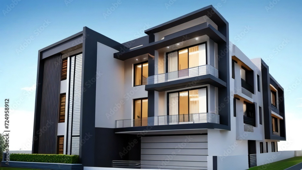 3d house model rendering on white background, Clean and precise 3D illustration modern cozy house. Concept for real estate or property. 3d house model rendering on white background, Clean and precise 3D illustration modern cozy house. Concept for real estate or property.