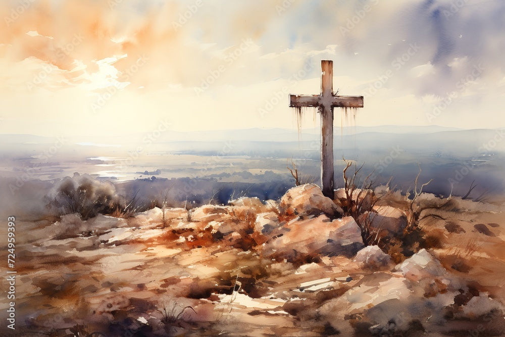 Experience the profound symbol of faith through an illustration depicting the Cross of Christ Experience the profound symbol of faith through an illustration depicting the Cross of Christ