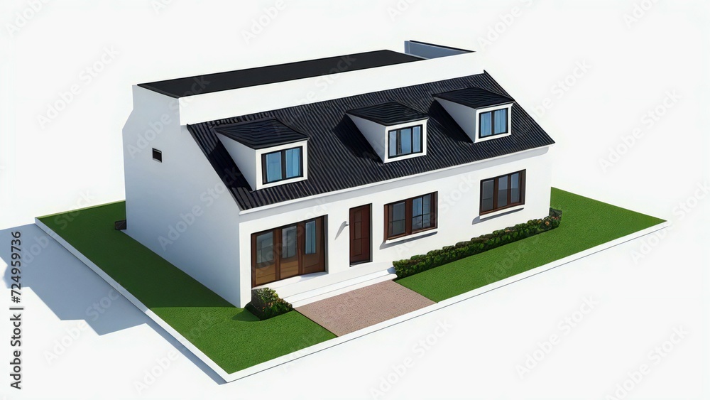3d house model rendering on white background, Clean and precise 3D illustration modern cozy house. Concept for real estate or property. 3d house model rendering on white background, Clean and precise 3D illustration modern cozy house. Concept for real estate or property.