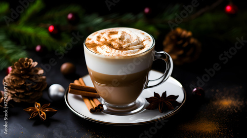 Photo of some Toffee Nut Latte drink elegantly plated on a table,,
Aromatic Coffee Delight A Perfect Cup of Espresso
