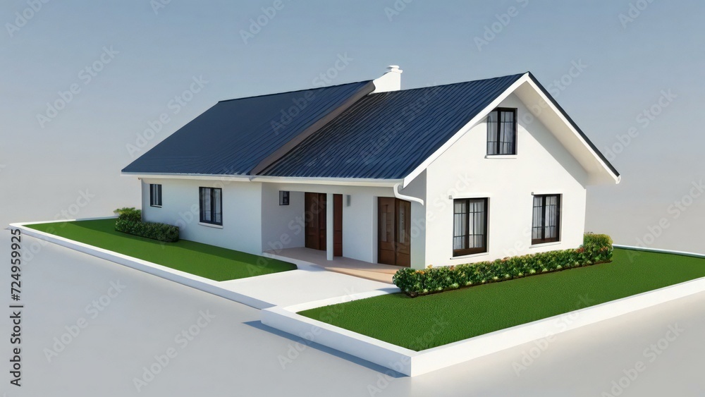 3d house model rendering on white background, Clean and precise 3D illustration modern cozy house. Concept for real estate or property. 3d house model rendering on white background, Clean and precise 3D illustration modern cozy house. Concept for real estate or property.