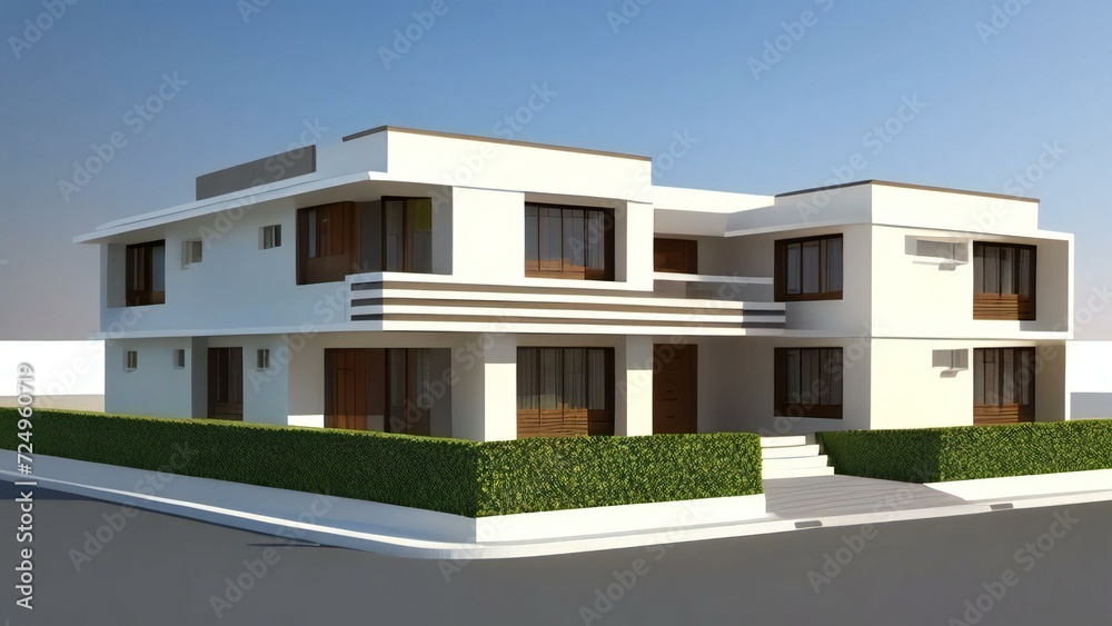 3d house model rendering on white background, Clean and precise 3D illustration modern cozy house. Concept for real estate or property. 3d house model rendering on white background, Clean and precise 3D illustration modern cozy house. Concept for real estate or property.