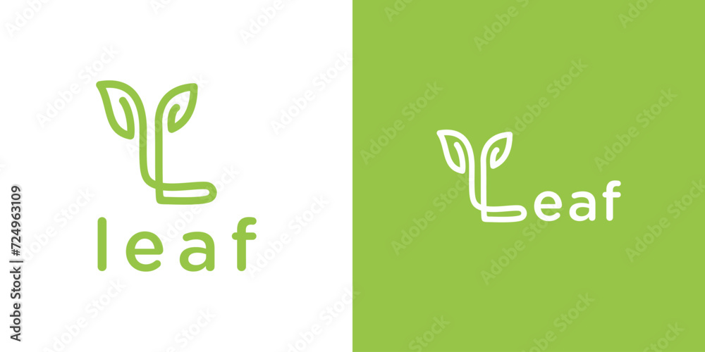 Logo template design for the initial L with a combination of green ...
