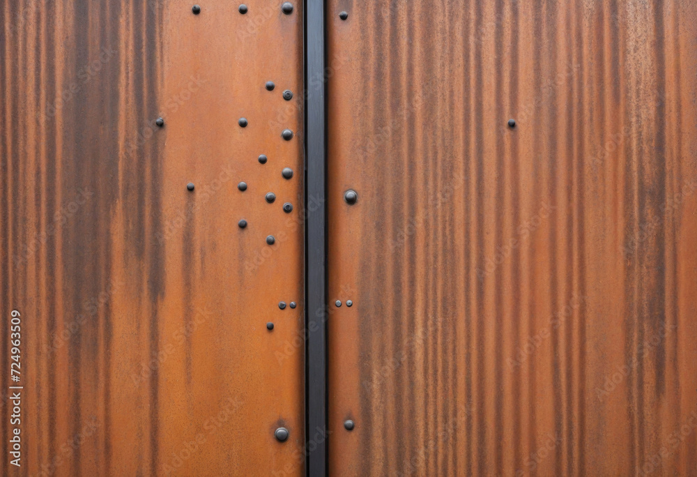 Fototapeta premium Corten rust metal material modern villa