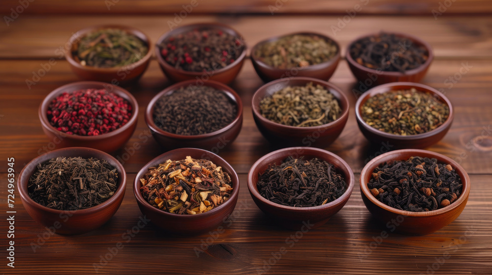 Tabletop Elegance: Various Tea Leaves in a Bowl