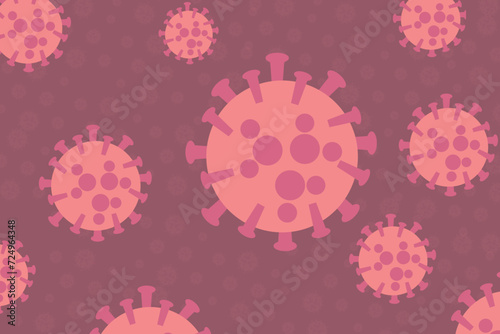 Virus vector illustration background on pink color.