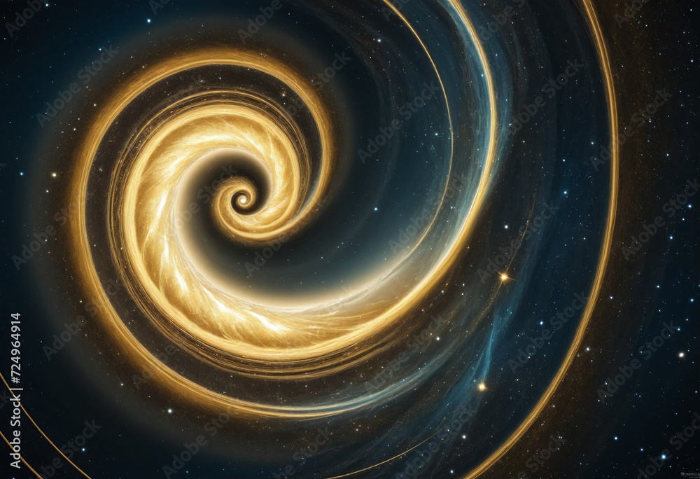 Abstract space background with golden spiral. Astrology and astronomy illustration. Golden ratio. Generative AI Abstract space background with golden spiral. Astrology and astronomy illustration. Golden ratio. Generative AI