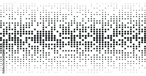 Abstract technology background halftone circle pattern on white.
