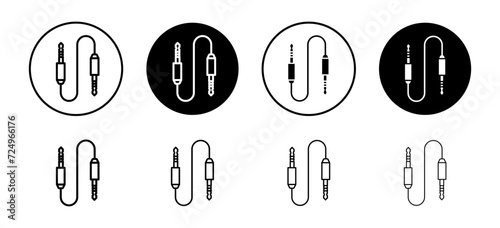 Audio Cable vector icon set collection. Audio Cable Outline flat Icon. photo