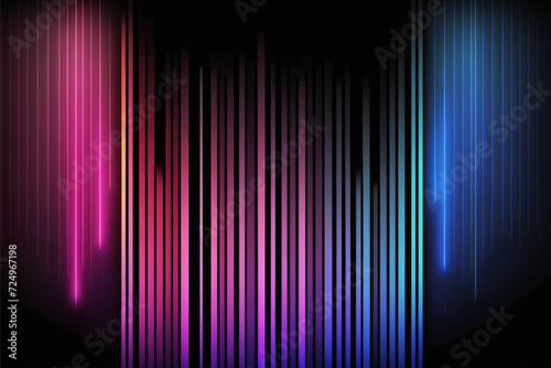 3d rendering, abstract neon background. Modern wallpaper with glowing vertical lines