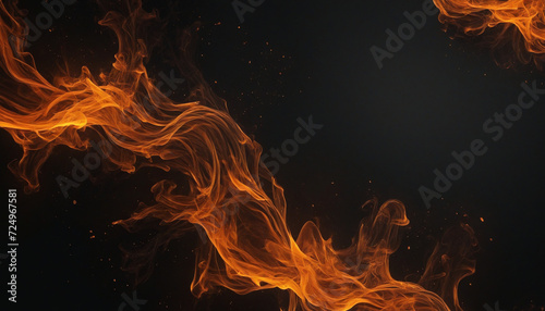 Grungy Orange and Black Abstract Background with Bright Lights and Texture on Transparent Background