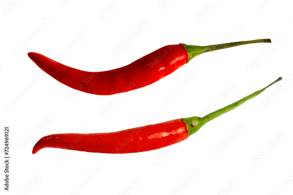 chili pepper on a white background. , Asian seasonings are used to add a spicy flavor.