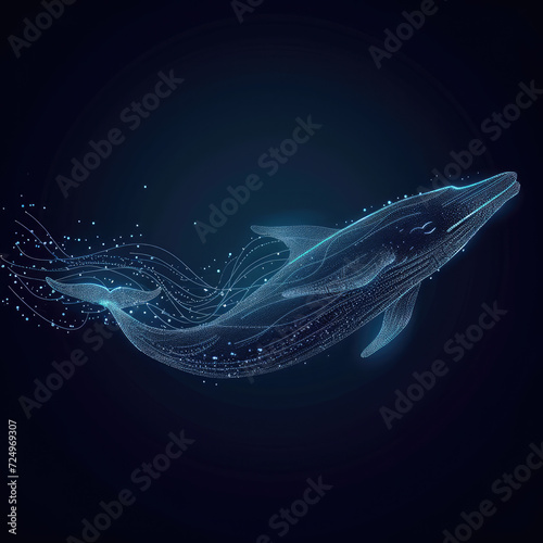 abstract background with wave and dolphin