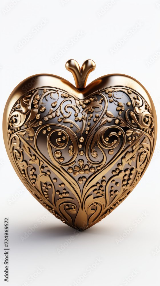 Elegant Bronze Heart with Intricate Filigree Design
Elegant Bronze Heart with Intricate Filigree Design