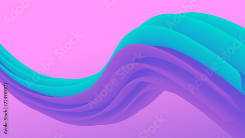Dynamic wave of blue and purple colors on a pink background.  3D fluid abstract background with modern gradient colors. Vector illustration for wallpaper, banner, background, presentation, websit
