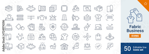Fabric icons Pixel perfect. Product, industry, shop, ....