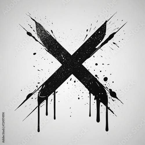 Gritty cross emblems. Weathered X signs. © SR07XC3
