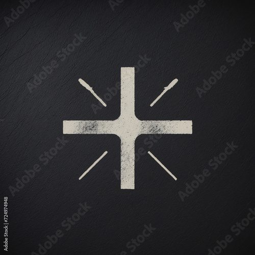 Gritty cross emblems. Weathered X signs.