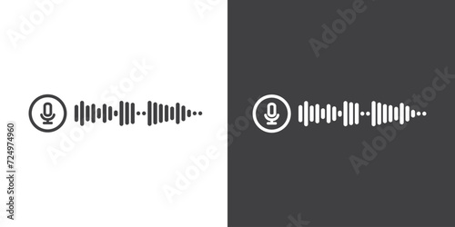  Voice notes icon vector illustration in flat style. Simple Voice message icon. Voicenote icon in chatroom . Record voice message for phone correspondence. Social media icon.