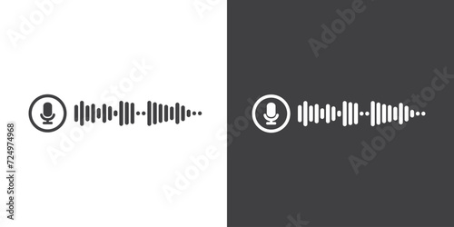 Simple Voice message icon. Voice notes icon vector illustration in flat style. Voicenote icon in chatroom . Record voice message for phone correspondence. Social media icon. photo
