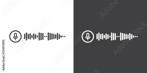 Voicenote icon in chatroom. Voice message icon. Voice notes icon vector illustration in flat style.  Record voice message for phone correspondence. Social media icon.