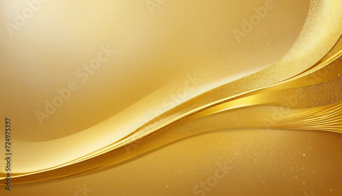 Shimmering Gold Abstract Background with Gradient Color Waves and Textured Glow