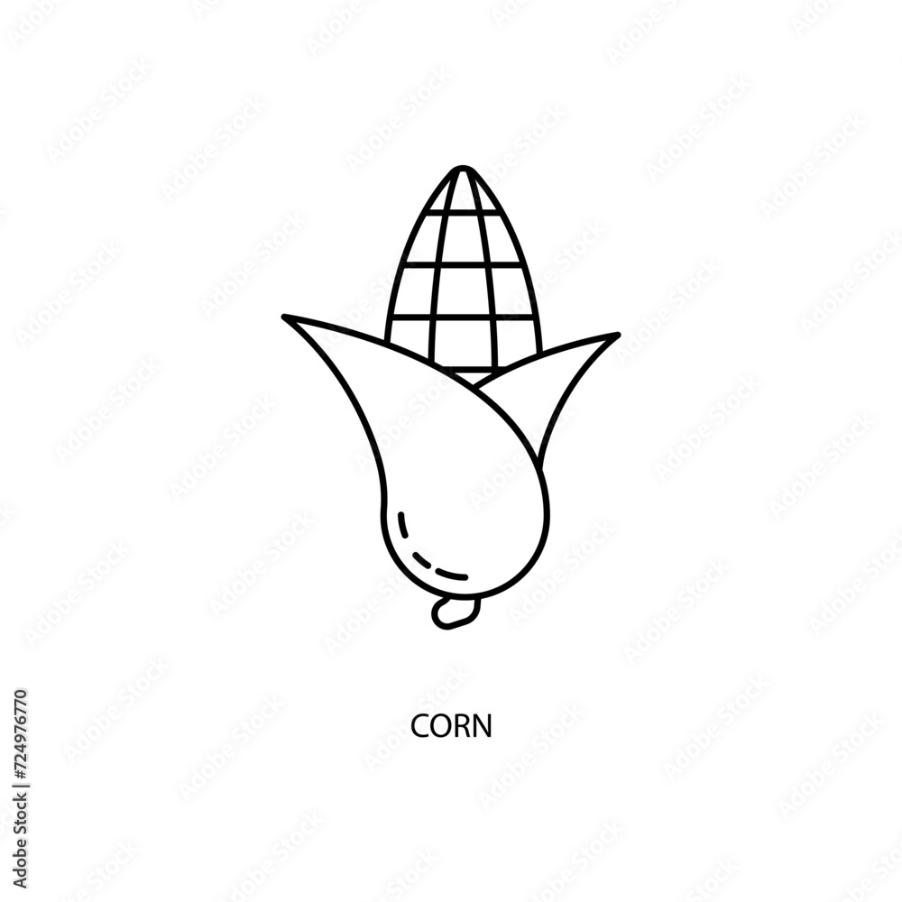 Corn concept line icon. Simple element illustration. Corn concept outline symbol design.