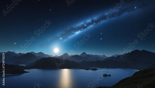 Cosmic scenery with planets and stars, outer space panorama