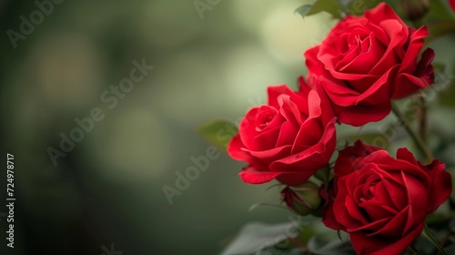 bunch of red roses. Generative AI