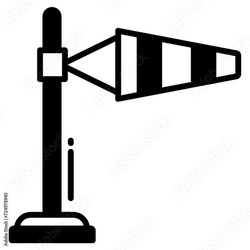 Windsock glyph and line vector illustration