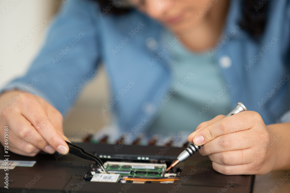 happy and successful young computer technician happy and successful young computer technician