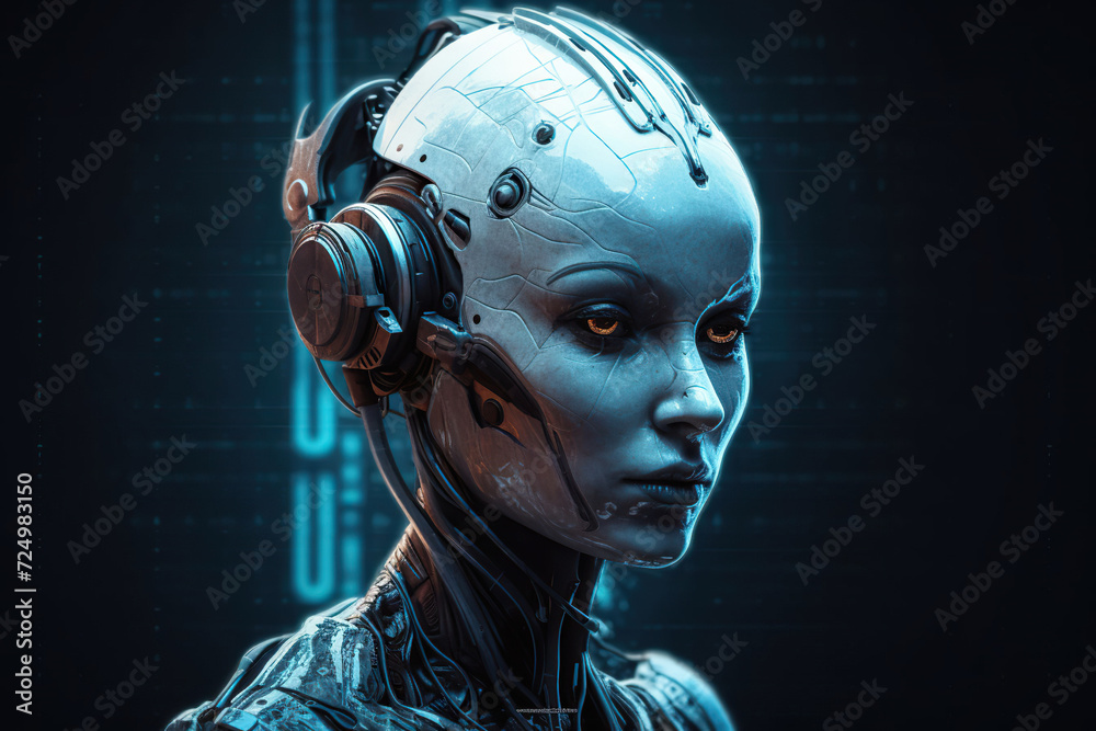 retro futuristic robot, Generative AI