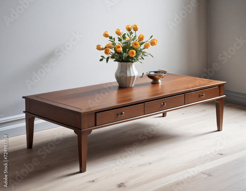 Wooden coffee table on white background © SR07XC3