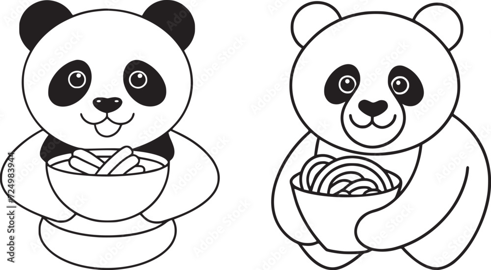 Panda With Noodles
