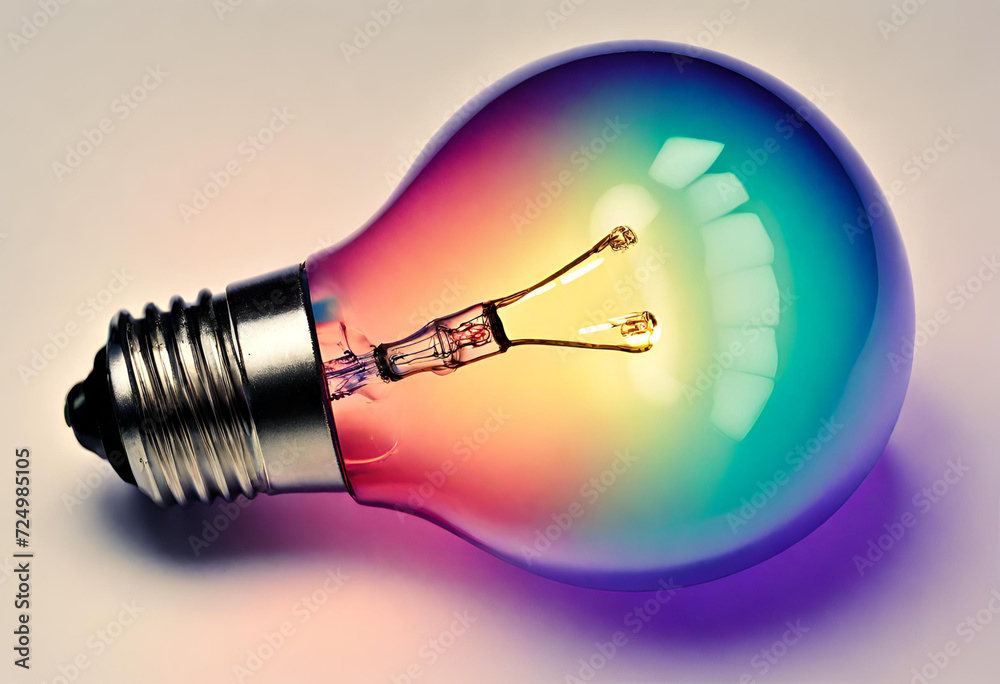 electric bulb showing multi colored light electric bulb showing multi colored light