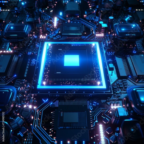 A mesmerizing maze of intricate connections, the circuit board hums with the pulsating energy of a bustling city's electronic heartbeat